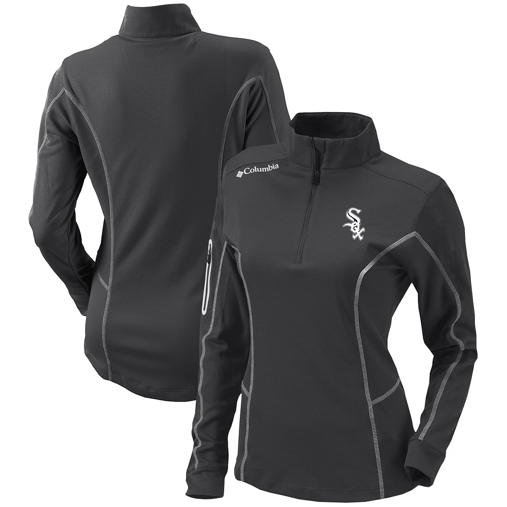 Women's Columbia Charcoal Chicago White Sox Omni-Wick Shotgun Quarter-Zip Pullover Top