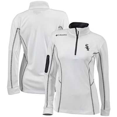 Women's Columbia White Chicago Sox Omni-Wick Shotgun Quarter-Zip Pullover Top