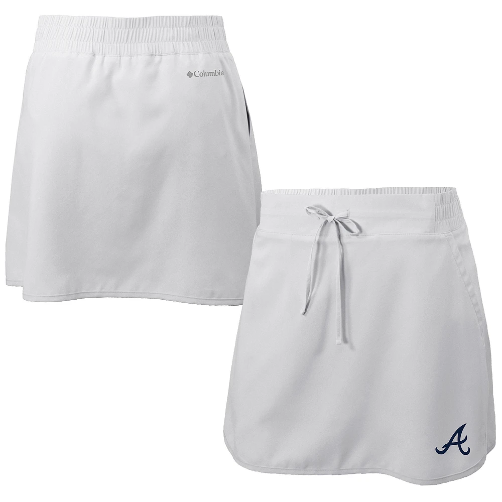 Women's Columbia White Atlanta Braves Omni-Wick Lakewood Pines Skort