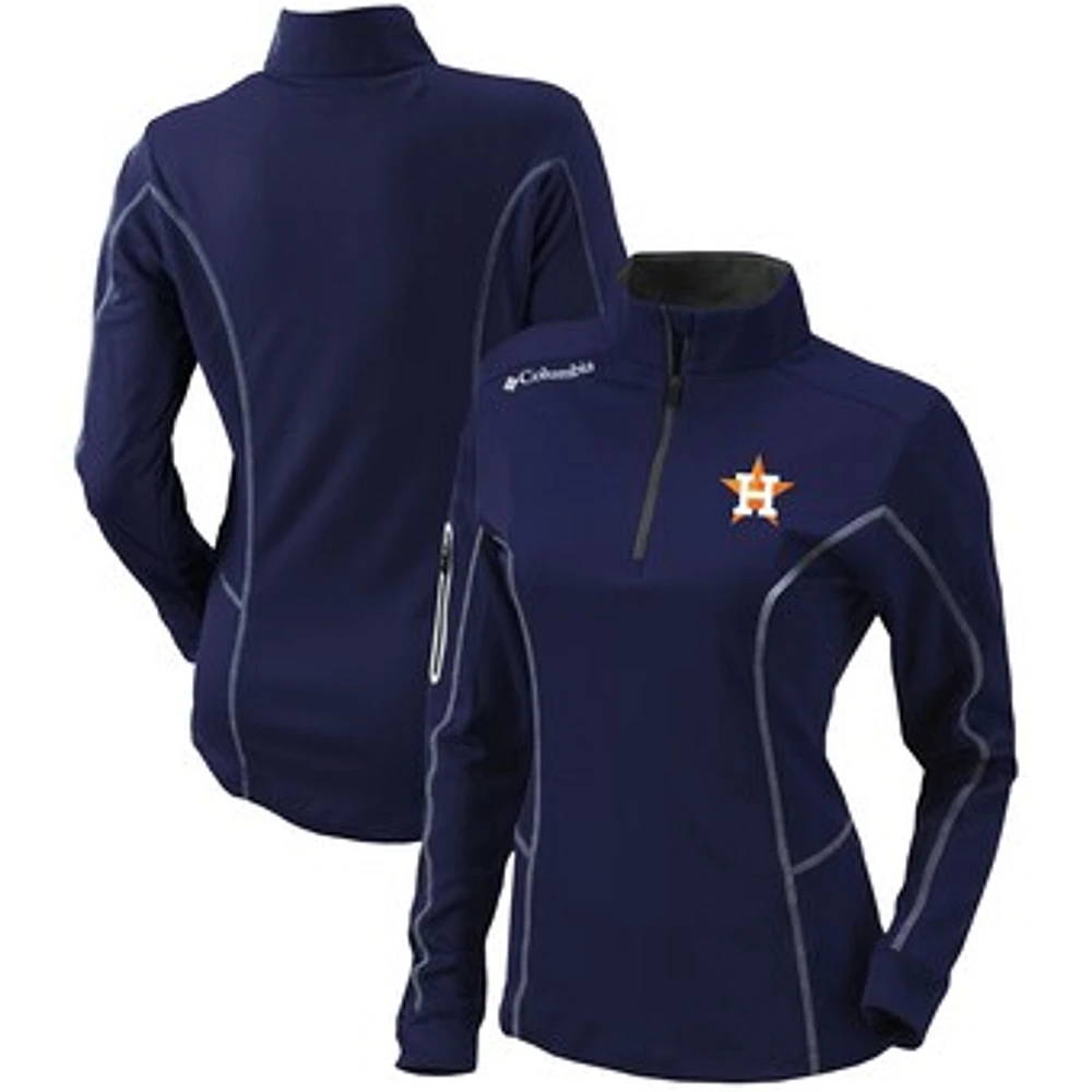 Women's Columbia Navy Houston Astros Omni-Wick Shotgun Quarter-Zip Pullover Top