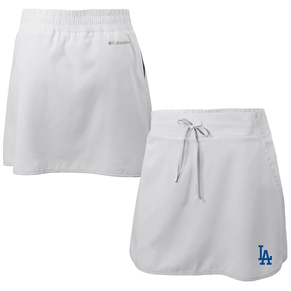 Women's Columbia White Los Angeles Dodgers Omni-Wick Lakewood Pines Skort