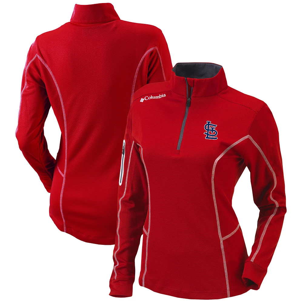 Women's Columbia St. Louis Cardinals Omni-Wick Shotgun Quarter-Zip Pullover Top