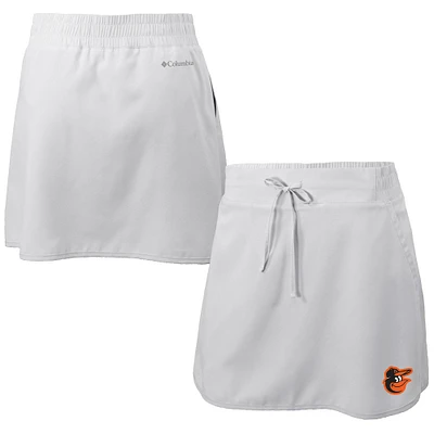 Women's Columbia White Baltimore Orioles Omni-Wick Lakewood Pines Skort
