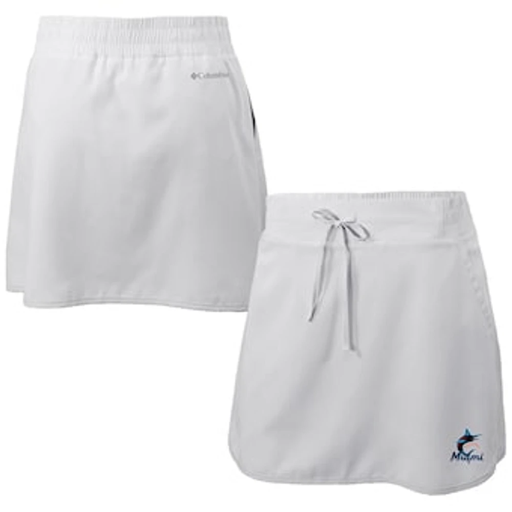 Women's Columbia White Miami Marlins Omni-Wick Lakewood Pines Skort