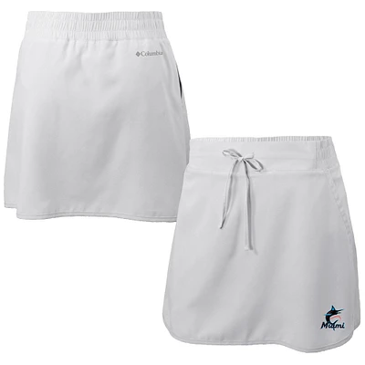 Women's Columbia White Miami Marlins Omni-Wick Lakewood Pines Skort