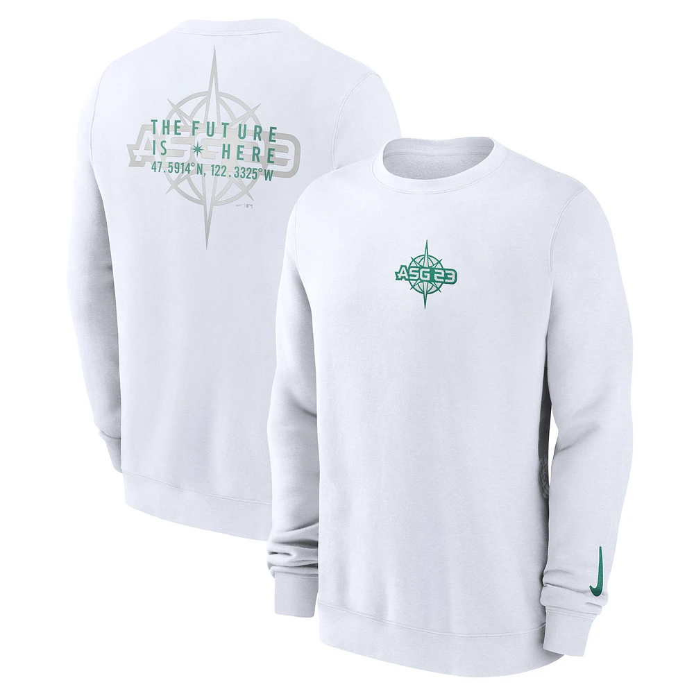 Men's Nike White 2023 MLB All-Star Game Fleece Pullover Sweatshirt