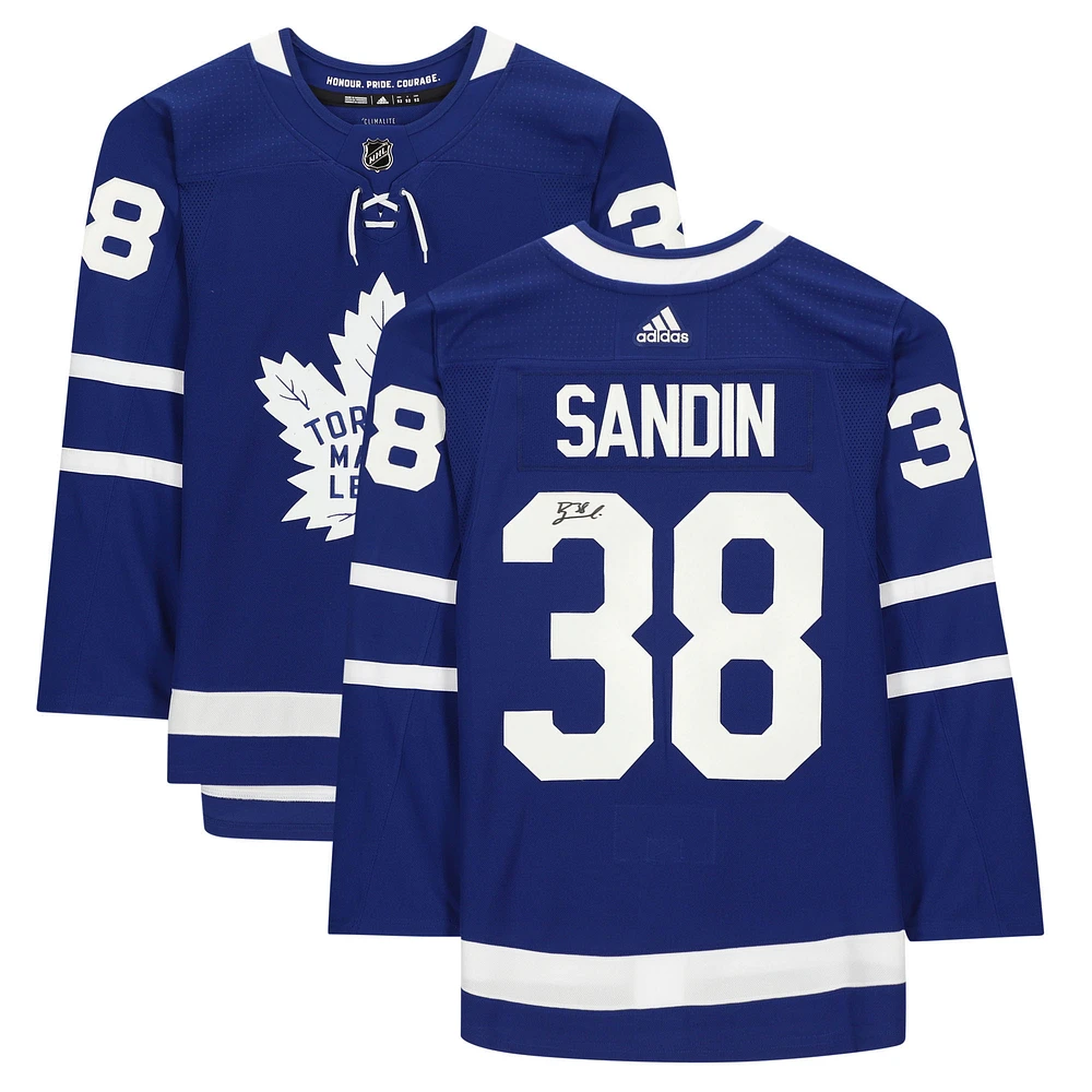 Rasmus Sandin Toronto Maple Leafs Autographed Blue Adidas Authentic Jersey