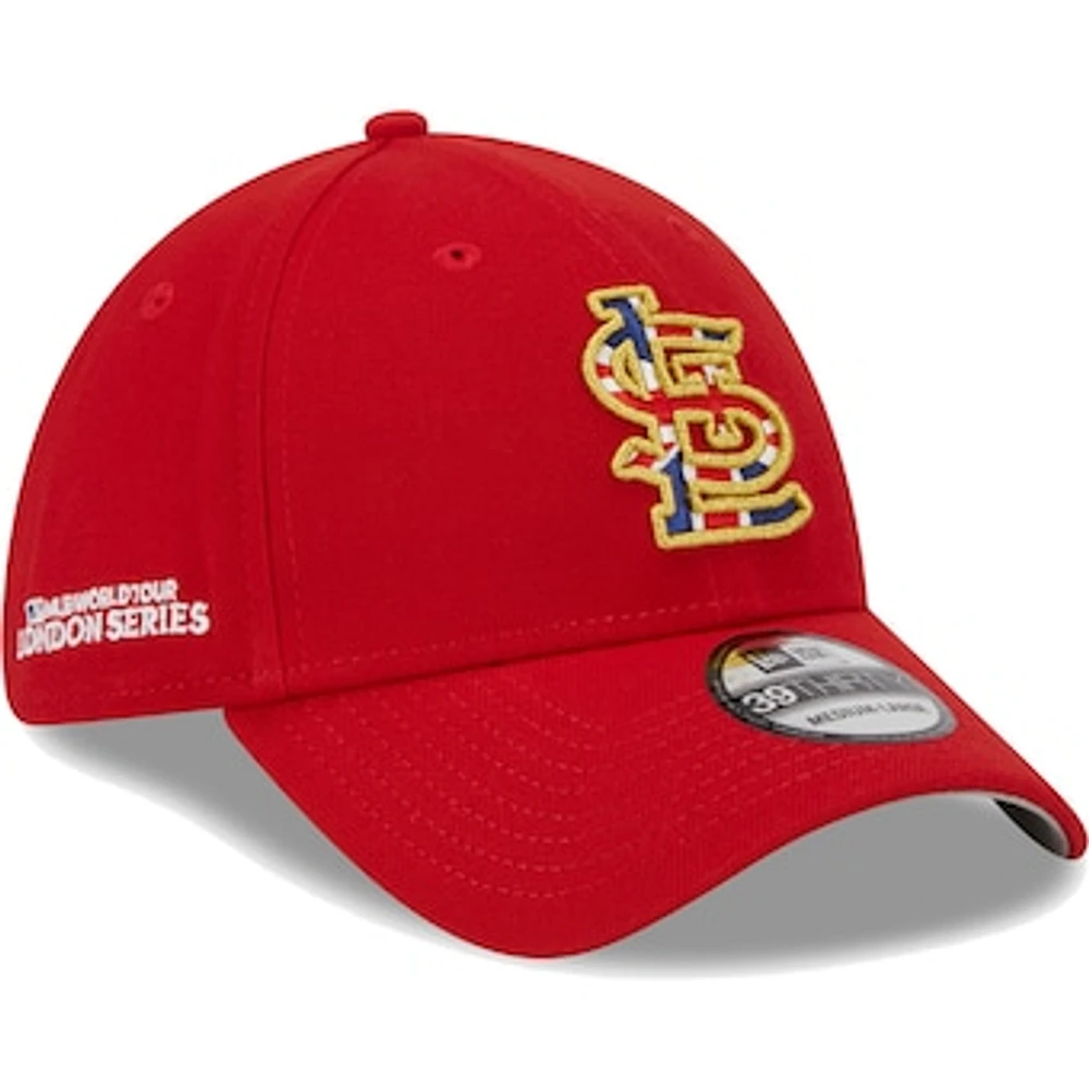 Men's New Era Red St. Louis Cardinals 2023 MLB World Tour: London Series Flag Fill 39THIRTY Flex Hat