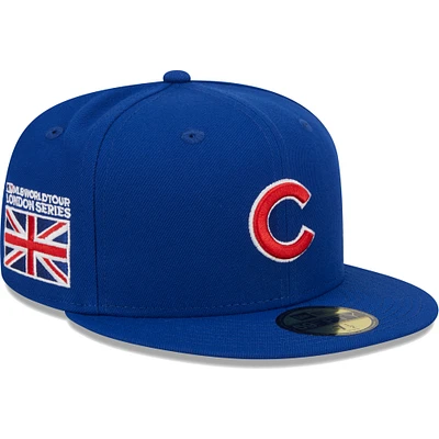 Men's New Era Royal Chicago Cubs 2023 MLB World Tour: London Series Flag 59FIFTY Fitted Hat