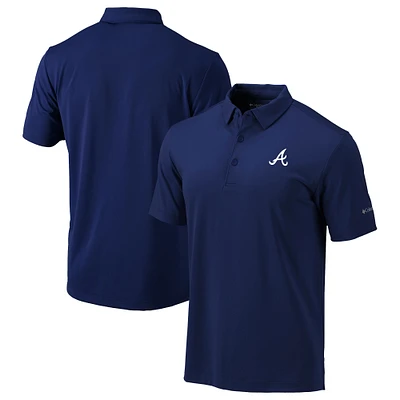 Men's Columbia Navy Atlanta Braves Omni-Wick Drive Polo