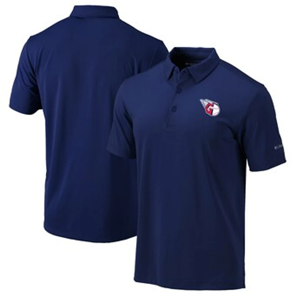 Men's Columbia Navy Cleveland Guardians Omni-Wick Drive Polo