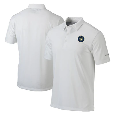 Men's Columbia White Milwaukee Brewers Omni-Wick Drive Polo