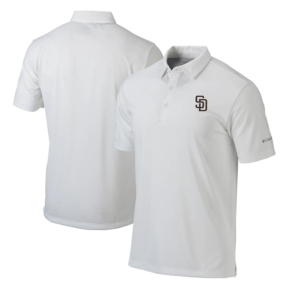 Men's Columbia White San Diego Padres Omni-Wick Drive Polo