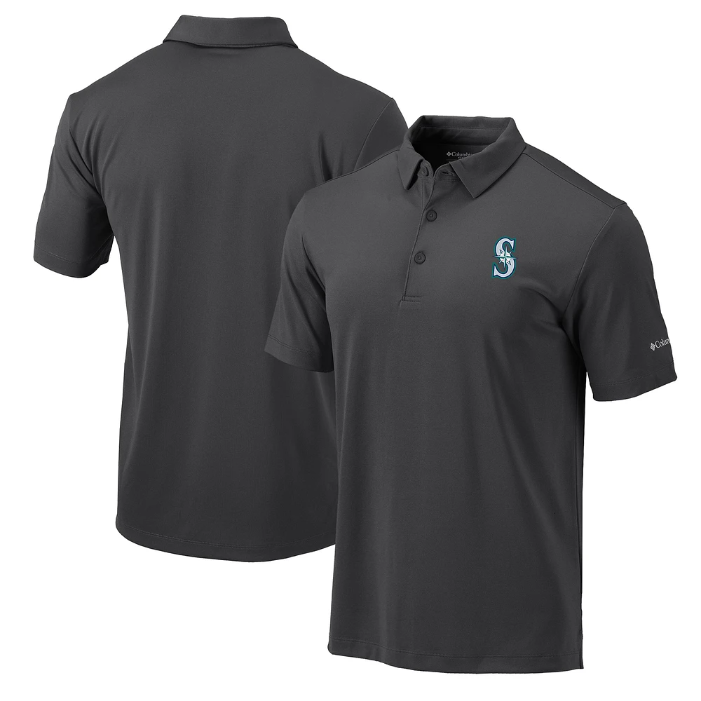Men's Columbia Charcoal Seattle Mariners Omni-Wick Drive Polo