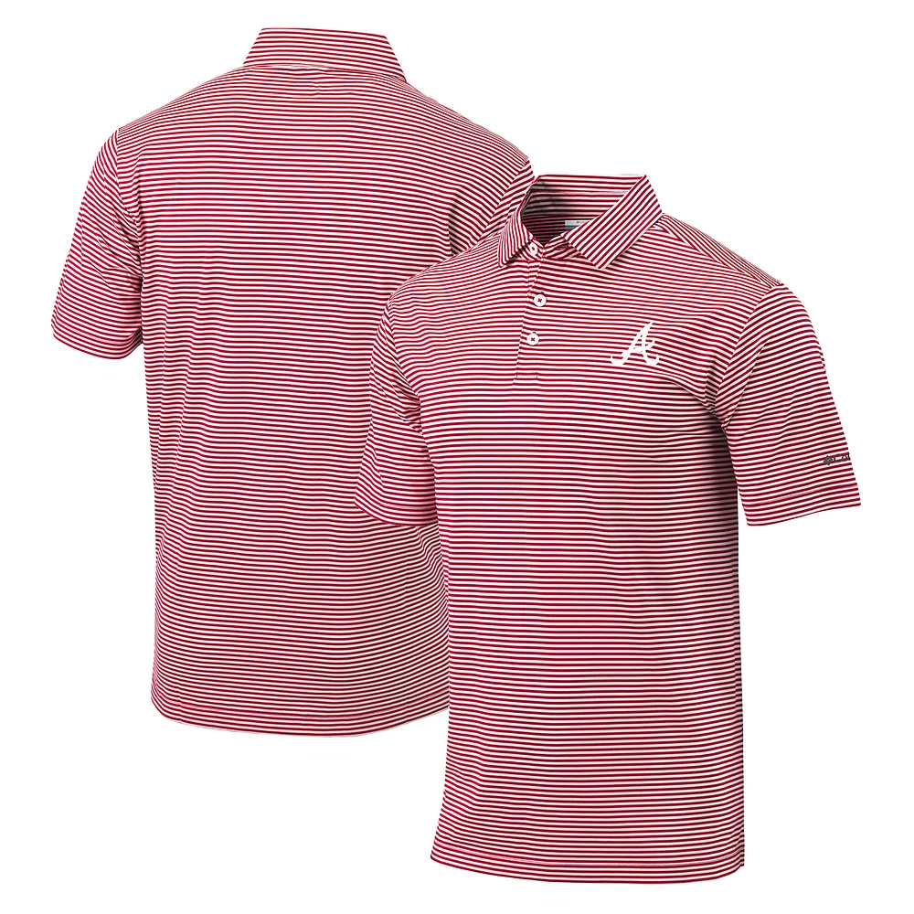 Men's Columbia Red Atlanta Braves Golf Club Invite Omni-Wick Polo