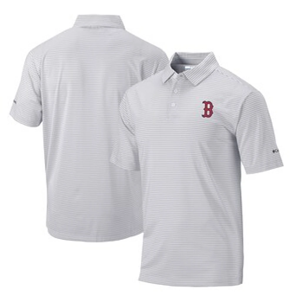 Men's Columbia Gray Boston Red Sox Golf Club Invite Omni-Wick Polo
