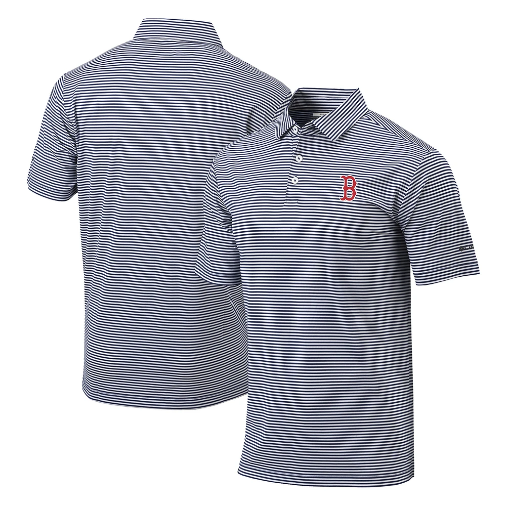 Men's Columbia Navy Boston Red Sox Golf Club Invite Omni-Wick Polo