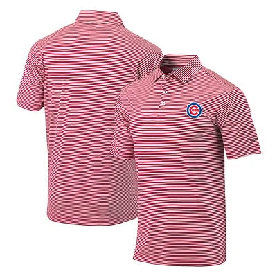 Men's Columbia Red Chicago Cubs Golf Club Invite Omni-Wick Polo