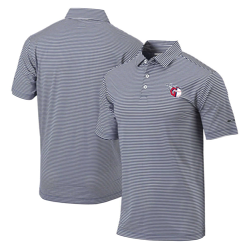 Men's Columbia Navy Cleveland Guardians Golf Club Invite Omni-Wick Polo