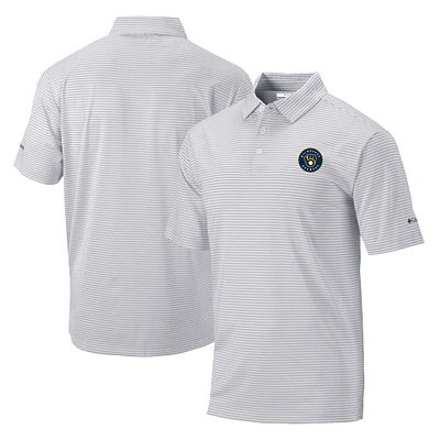 Men's Columbia Gray Milwaukee Brewers Golf Club Invite Omni-Wick Polo