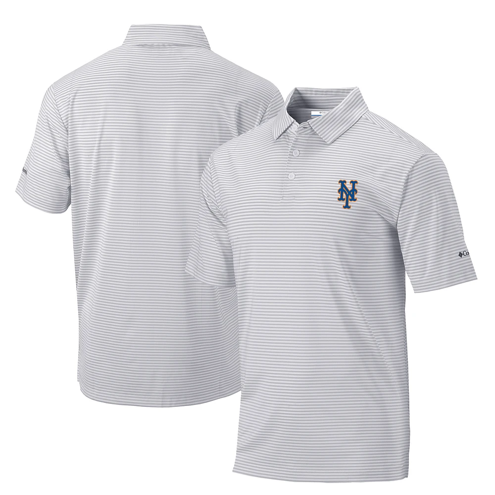 Men's Columbia Gray New York Mets Golf Club Invite Omni-Wick Polo