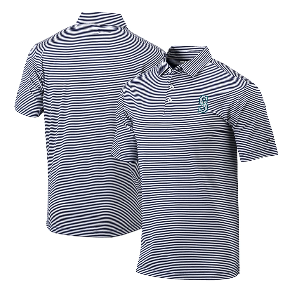 Men's Columbia Navy Seattle Mariners Golf Club Invite Omni-Wick Polo