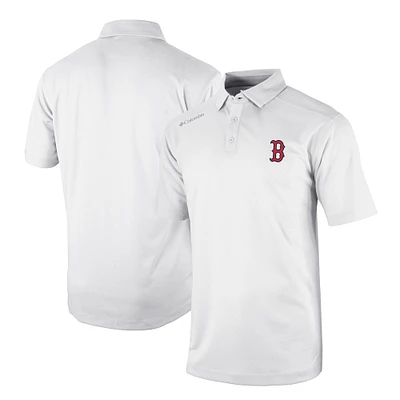 Men's Columbia White Boston Red Sox Omni-Wick Shotgun Polo