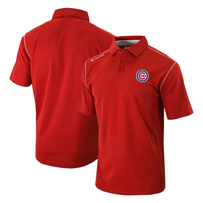 Men's Columbia Red Chicago Cubs Omni-Wick Shotgun Polo