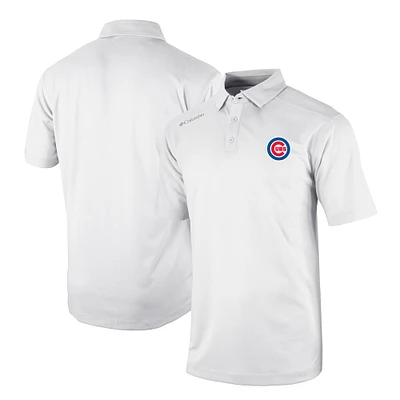 Men's Columbia White Chicago Cubs Omni-Wick Shotgun Polo
