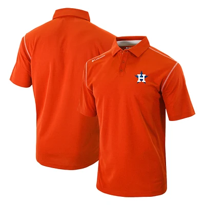 Men's Columbia Orange Houston Astros Omni-Wick Shotgun Polo
