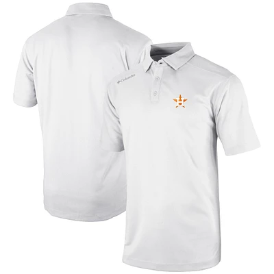Men's Columbia White Houston Astros Omni-Wick Shotgun Polo