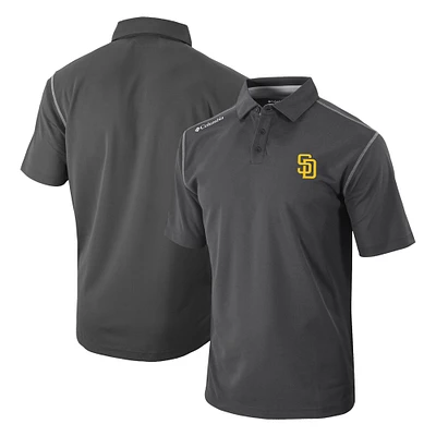 Men's Columbia Charcoal San Diego Padres Omni-Wick Shotgun Polo