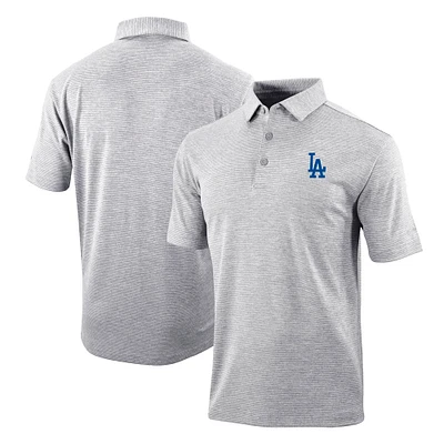 Men's Columbia Gray Los Angeles Dodgers Omni-Wick Polo