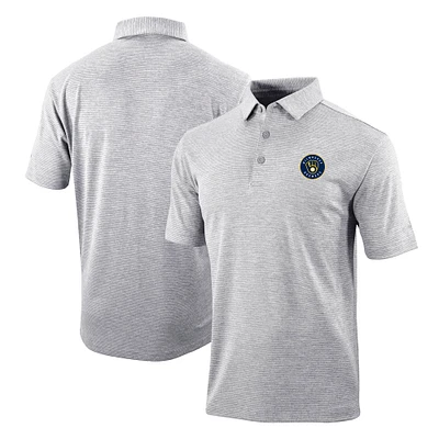 Men's Columbia Gray Milwaukee Brewers Omni-Wick Polo