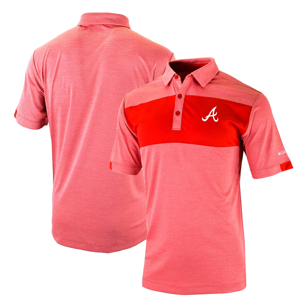 Men's Columbia Red Atlanta Braves Omni-Wick Total Control Polo