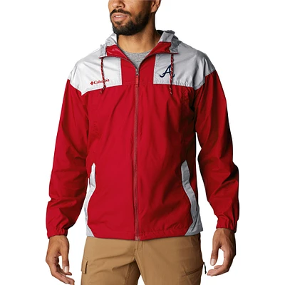Men's Columbia Red Atlanta Braves Omni-Shade Flash Challenger Full-Zip Windbreaker Jacket