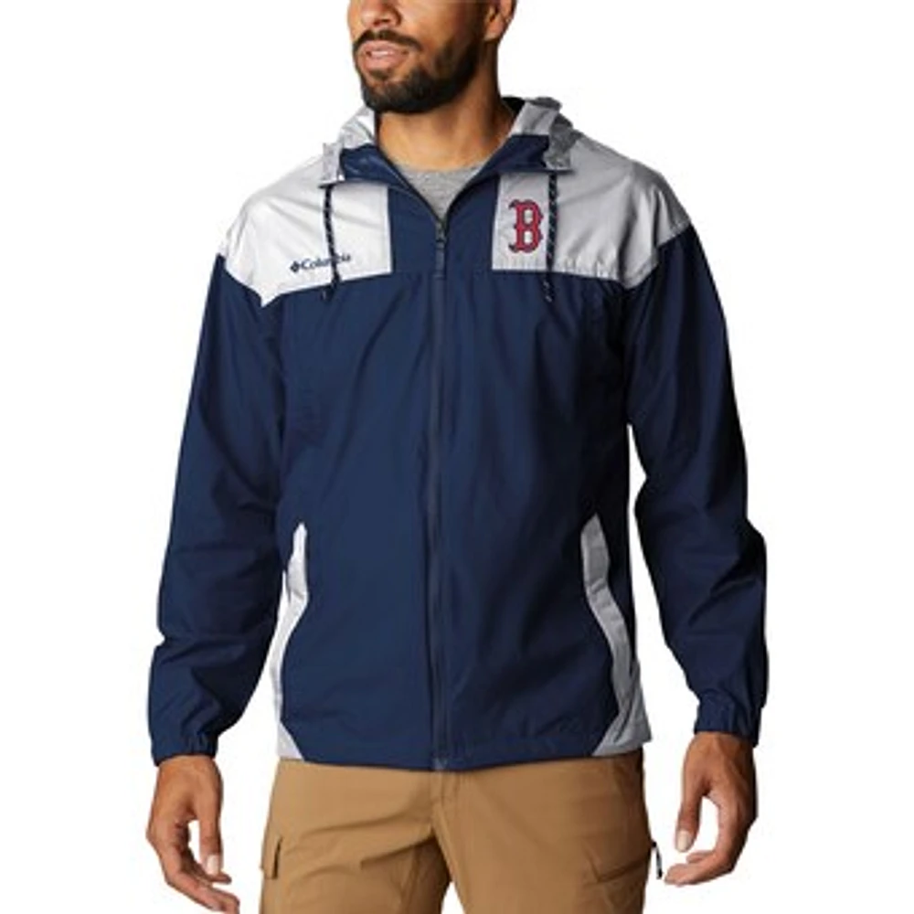 Men's Columbia Navy Boston Red Sox Omni-Shade Flash Challenger Full-Zip Windbreaker Jacket