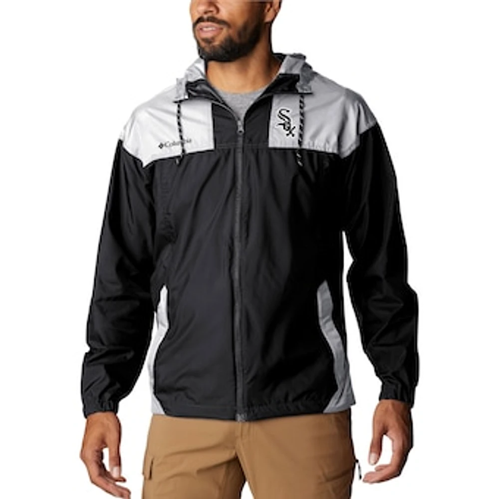 Men's Columbia Black Chicago White Sox Omni-Shade Flash Challenger Full-Zip Windbreaker Jacket