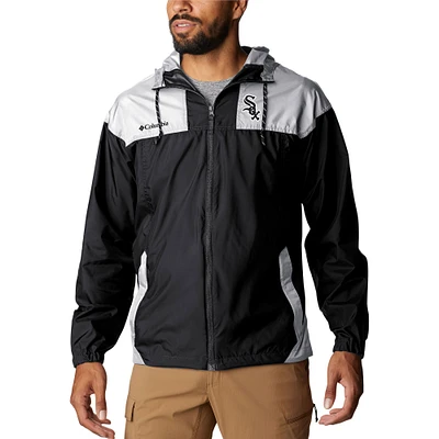 Men's Columbia Black Chicago White Sox Omni-Shade Flash Challenger Full-Zip Windbreaker Jacket