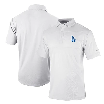 Men's Columbia White Los Angeles Dodgers Omni-Wick Total Control Polo