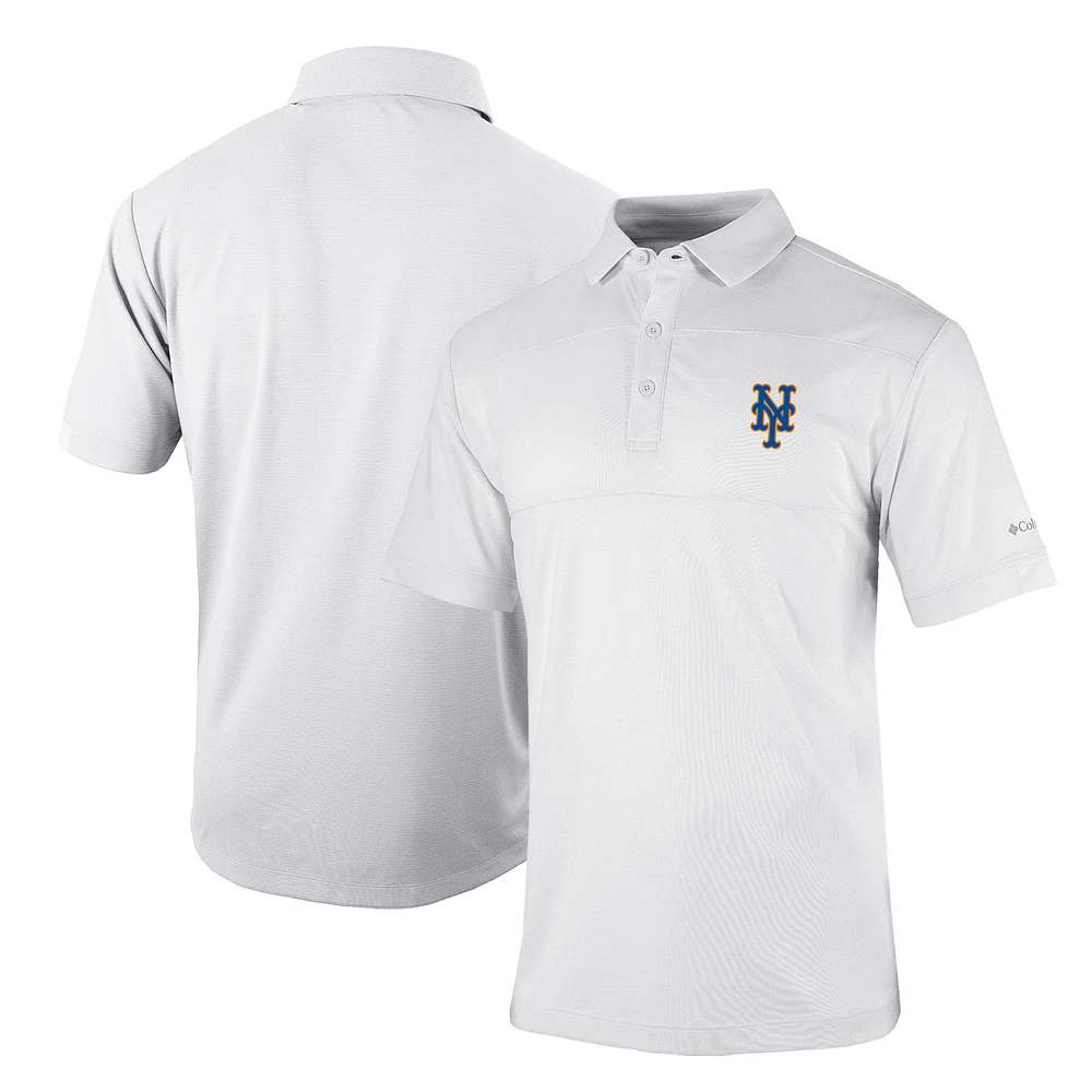 Men's Columbia White New York Mets Omni-Wick Total Control Polo