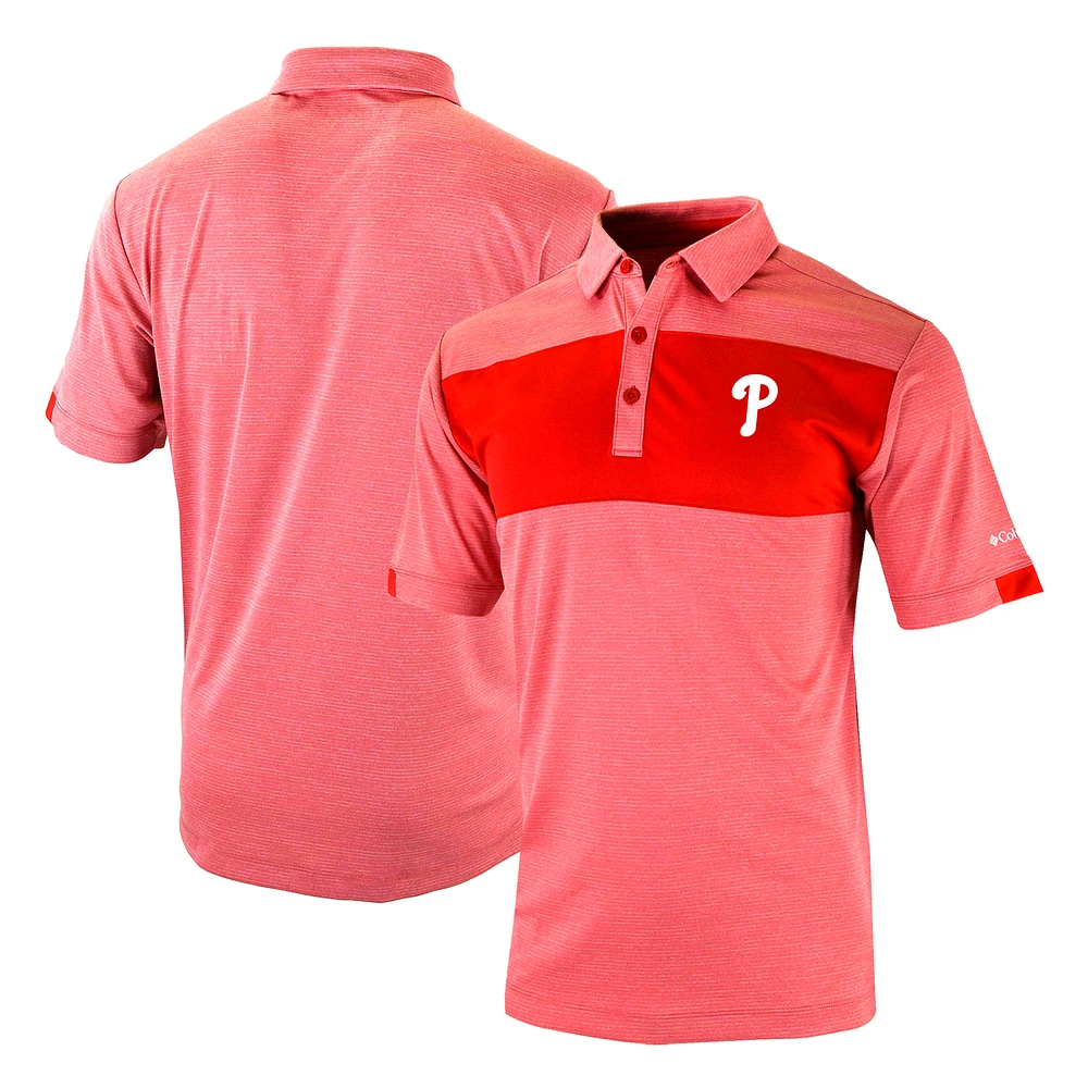Men's Columbia Red Philadelphia Phillies Omni-Wick Total Control Polo