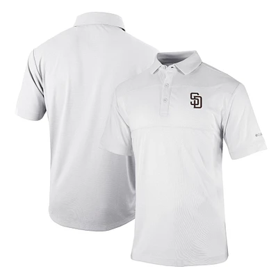 Men's Columbia White San Diego Padres Omni-Wick Total Control Polo