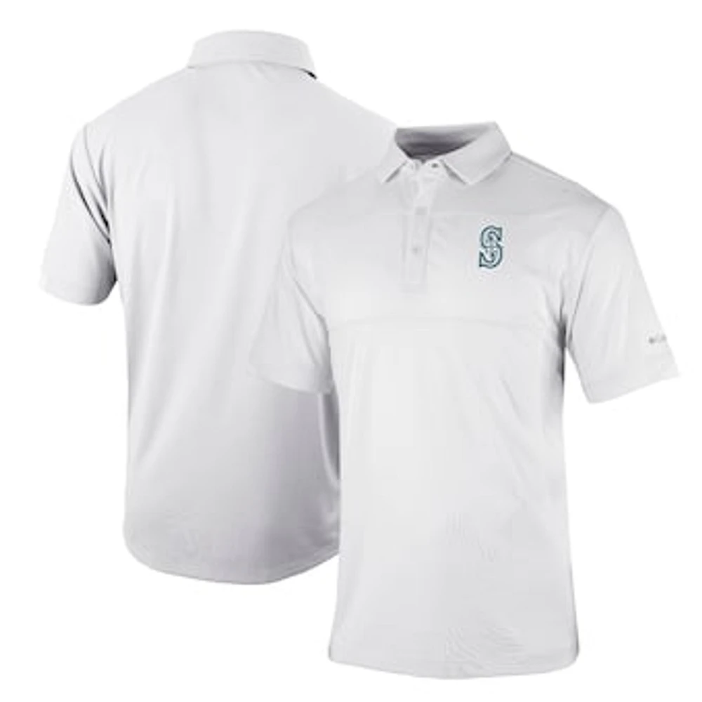 Men's Columbia White Seattle Mariners Omni-Wick Total Control Polo