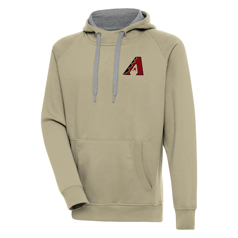 Men's Antigua Khaki Arizona Diamondbacks Victory Pullover Hoodie