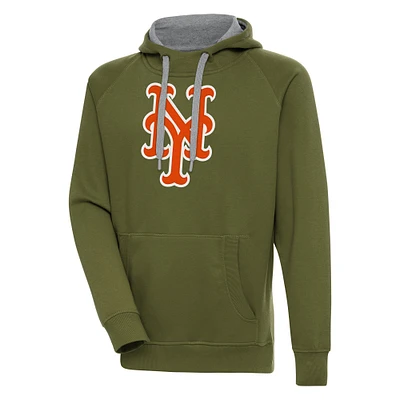 Men's Antigua Olive New York Mets Victory Pullover Hoodie