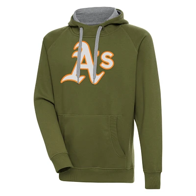 Men's Antigua Olive Athletics Victory Pullover Hoodie