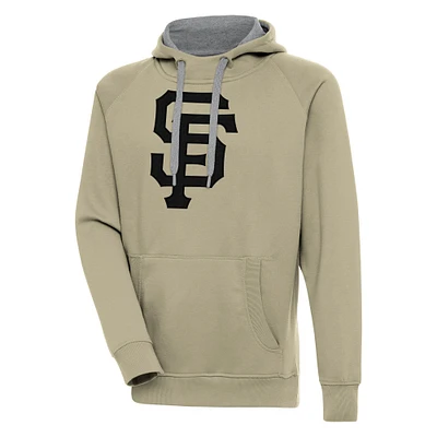 Men's Antigua Khaki San Francisco Giants Victory Pullover Hoodie