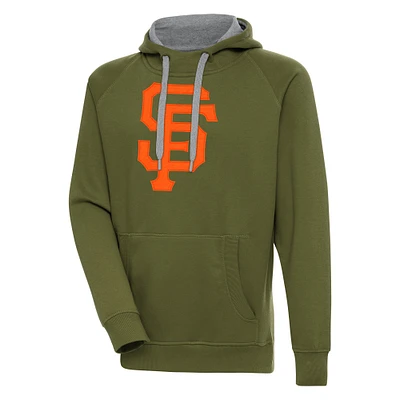 Men's Antigua Olive San Francisco Giants Victory Pullover Hoodie