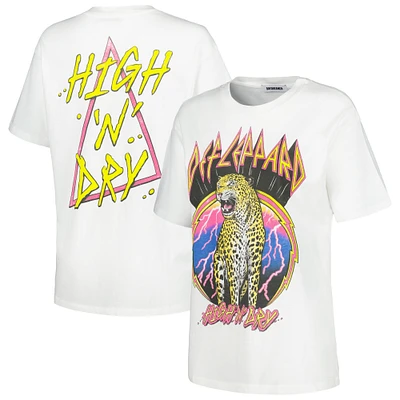 Women's Daydreamer White Def Leppard High 'n Dry Graphic T-Shirt